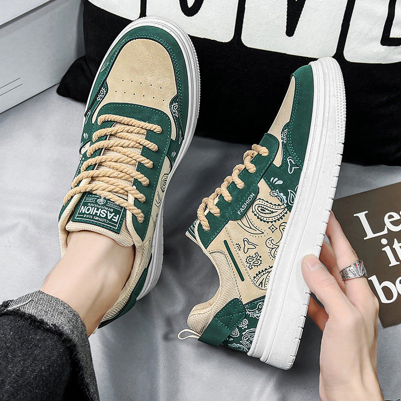 Men's Graphic Lace-up Skate Shoes Breathable Footwear