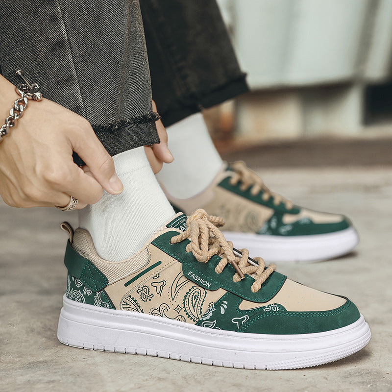 Men's Lace Up Skate Shoes Breathable Walking Sneakers