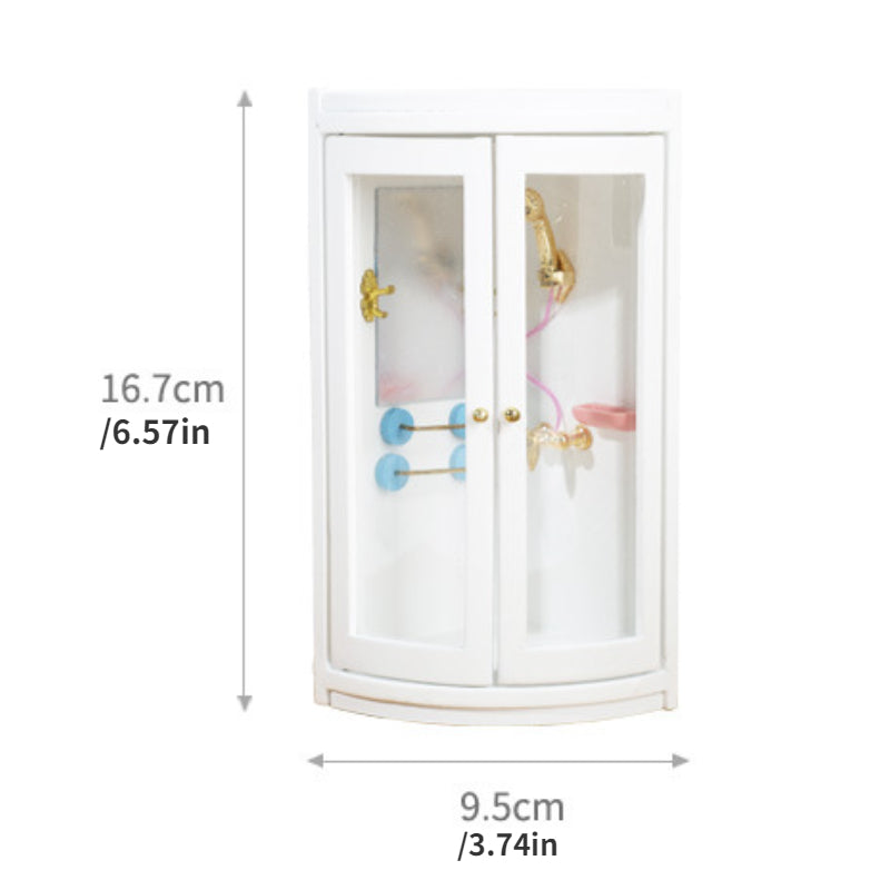 Wooden Bathroom 1:12 Scale Dollhouse Shower Room Decor
