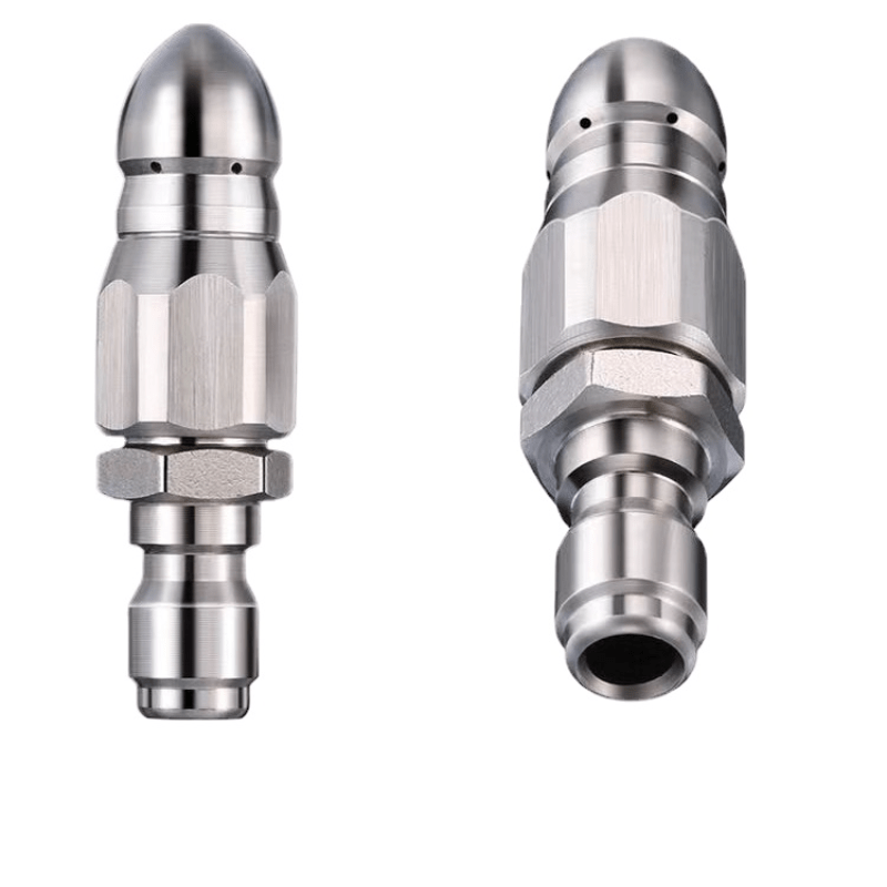 Water Mouse Head Sewer Pipe Dredging Nozzle 5000psi Stainless Steel