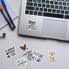 50 Cartoon Vet Stickers Waterproof Reusable DIY Room Decor Phone Computer