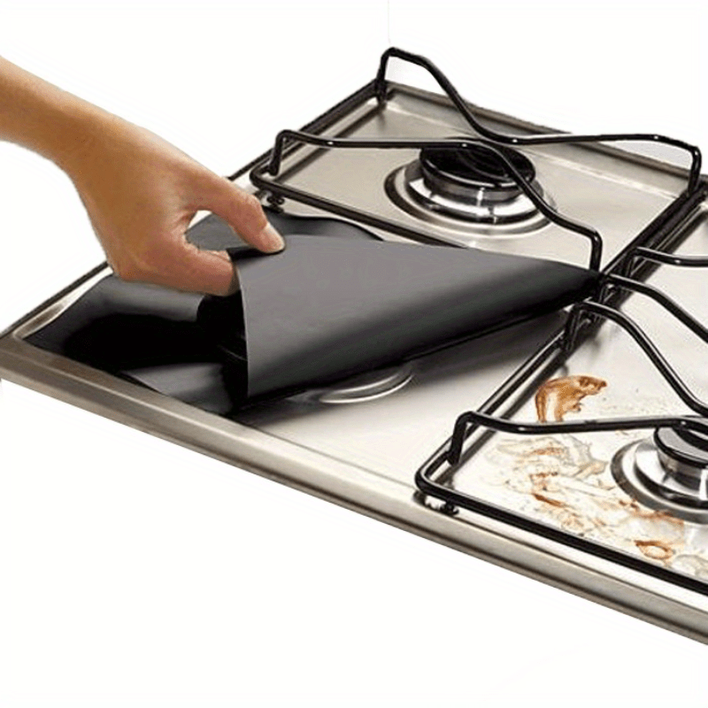4pcs Gas Stove Mat Heated Resistant Gas Top Liner 0.15mm Thick