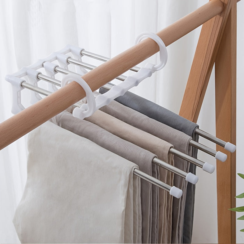 5 In 1 Magic Trouser Rack Hangers Stainless Steel Folding Pant Rack