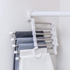 5 In 1 Magic Trouser Rack Hangers Stainless Steel Folding Pant Rack