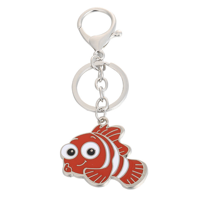 Cartoon Sea Animal Key Chain Dolphin Sea Lion Seal Goldfish Key Pendant