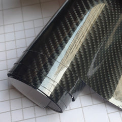 8in High Glossy Car 7D Carbon Fiber Wrapping Vinyl Film Stickers Waterproof