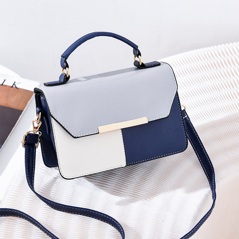 Contrast Crossbody Bag Stitching Square Handbag Women's Shoulder Purse