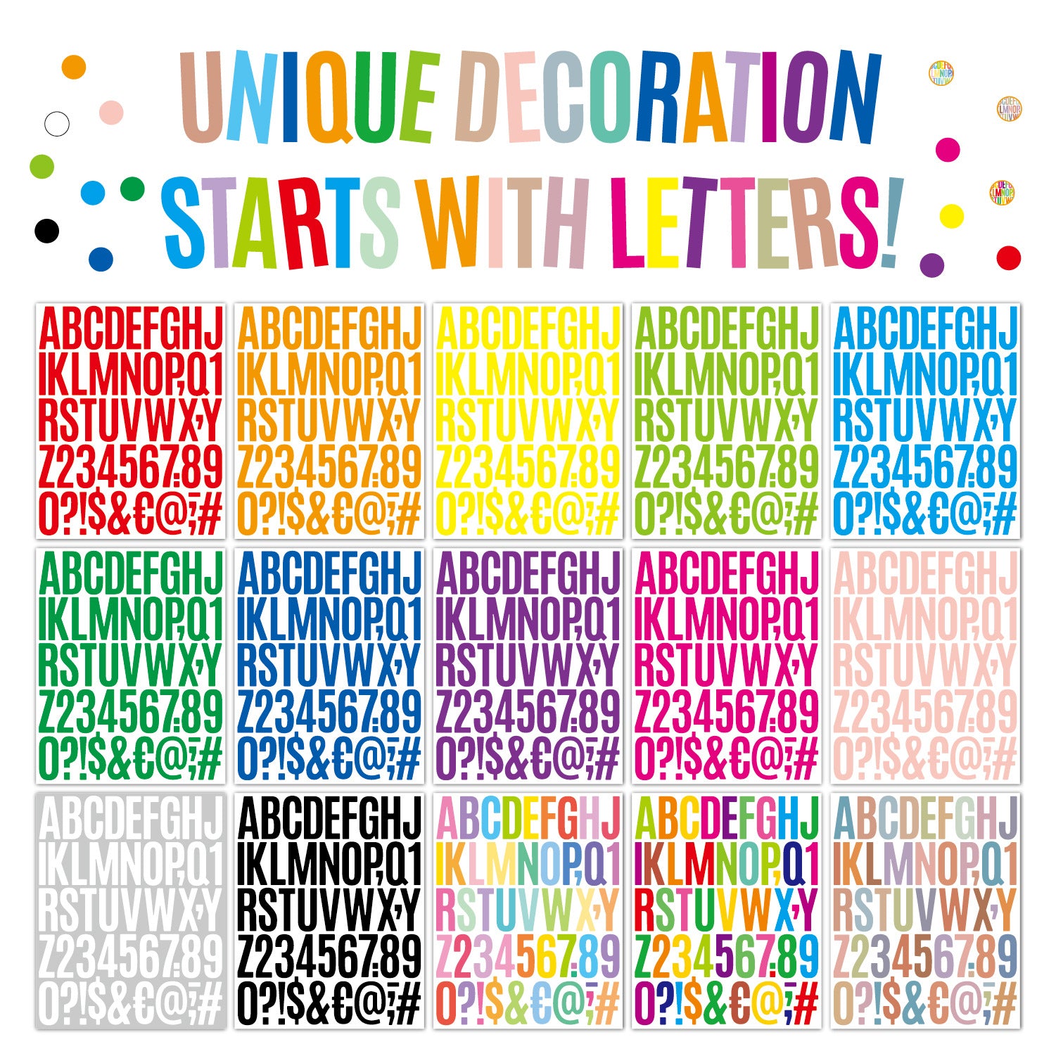 10pcs 5.08cm Letter Stickers for Notebook Ledger Decoration