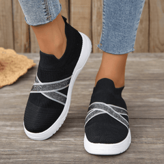 Women's Slip On Mesh Sneakers Lightweight Non Slip Outdoor Walking Shoes