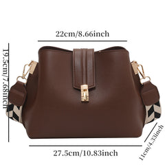 Minimalist Bucket Bag with Geometric Strap