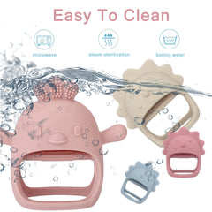 Silicone Chicken Pink Teething Toy Glove for Infants
