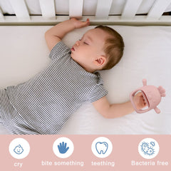 Silicone Chicken Pink Teething Toy Glove for Infants