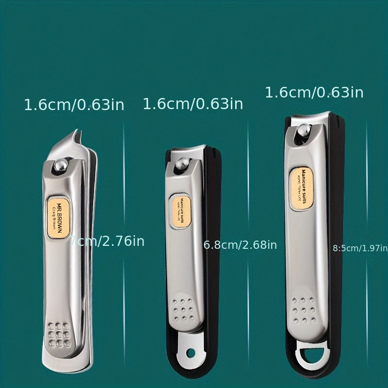 Portable Anti Splash Nail Cutter Stainless Steel Fingernail Manicure Tool