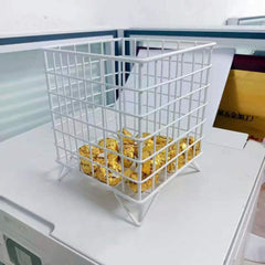 Iron Storage Rack Desktop Book Pen Storage Box Large Capacity Basket