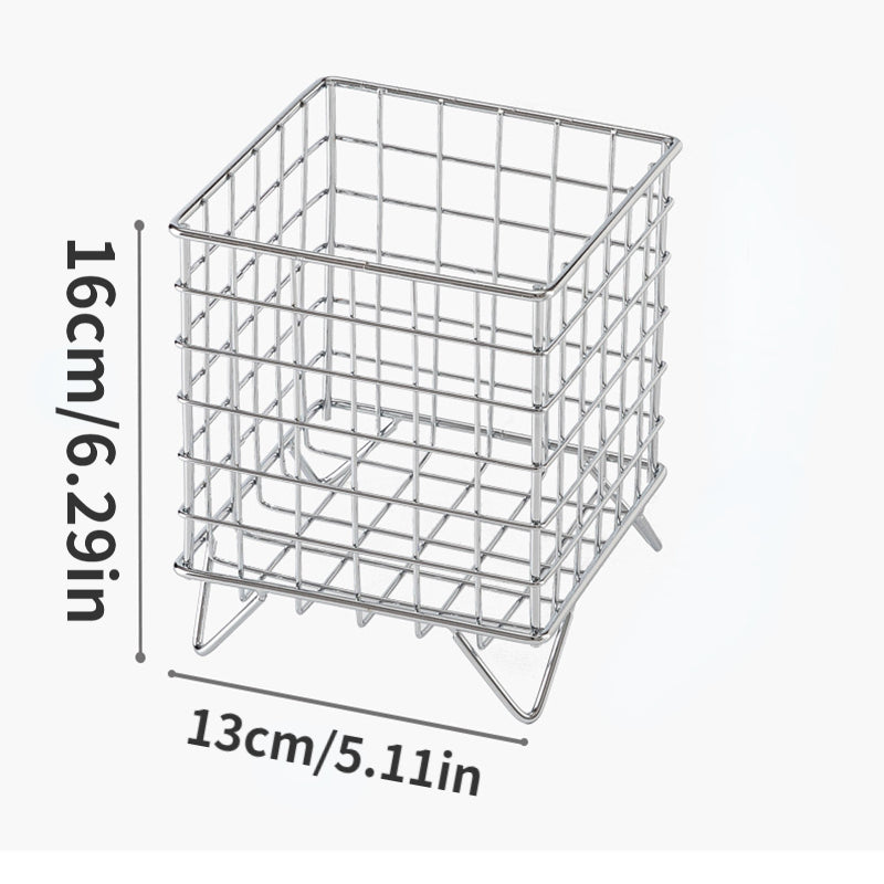 Iron Storage Rack Desktop Book Pen Storage Box Large Capacity Basket