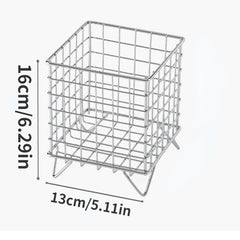 Iron Storage Rack Desktop Book Pen Storage Box Large Capacity Basket