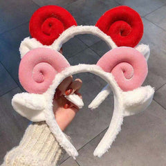 Plush Sheep Horns Hair Band Cute Sheep Lamb Animal Headdress