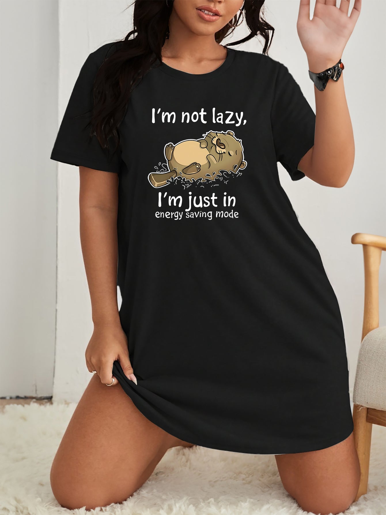  Cat Print Tee Nightdress