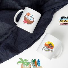 50pcs Hawaii Travel Aesthetics Funny Cartoon Waterproof Stickers For Adults