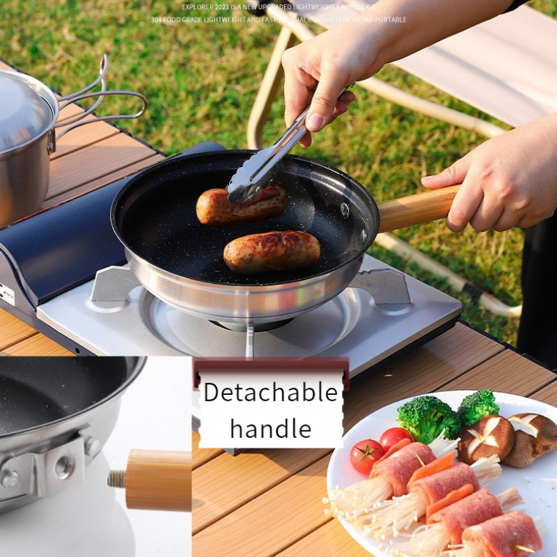 12pcs Outdoor Cookware Portable Set Camping Stainless Steel Kitchenware