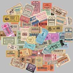 50pcs Retro Entrance Ticket Sticker DIY Washi Scrapbooking Stickers