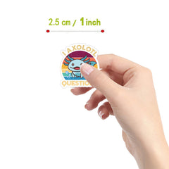 500pcs Axolotl Stickers 2.54 cm Labels 10 Patterns Pack Waterproof Vinyl Sticker