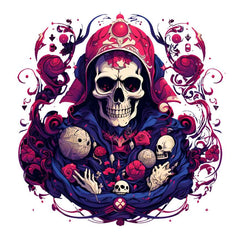Skull Magician Sticker Musical Instruments Hoodie Decoration