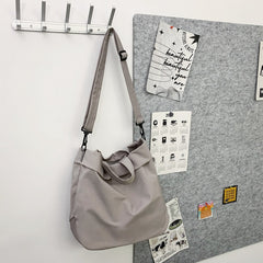Casual Solid Crossbody Bag Nylon Preppy Shoulder Bag