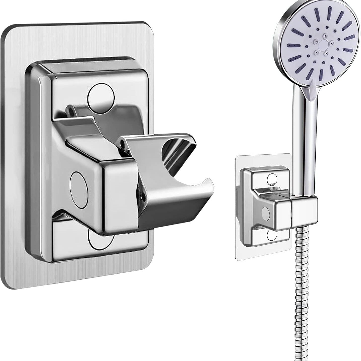 Shower Head Holder Universal Handheld Showerhead Bracket Adhesive Wall Mount