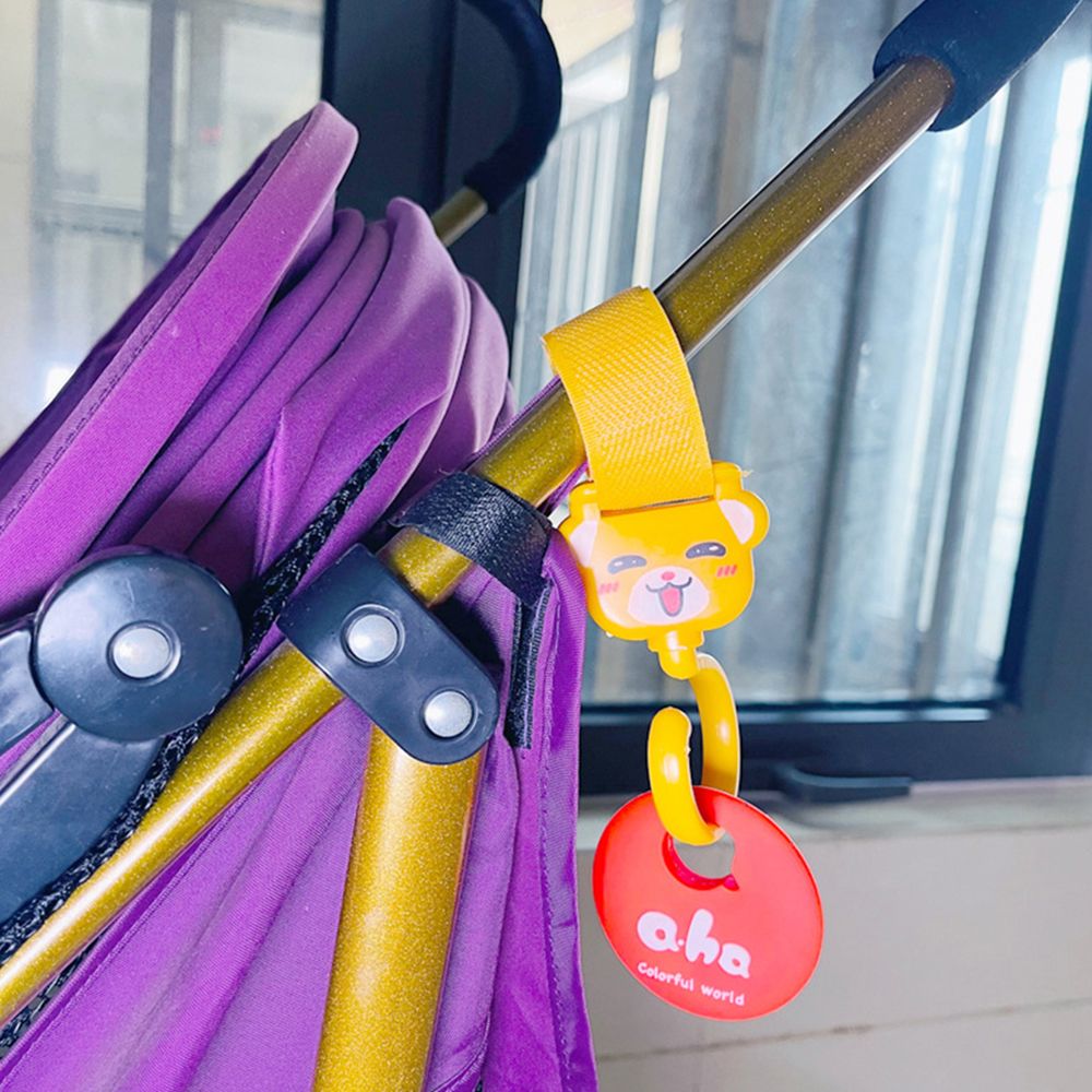 2pcs Cartoon Animal Stroller Hooks Multifunctional Self-adhesive Storage