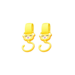2pcs Cartoon Animal Stroller Hooks Multifunctional Self-adhesive Storage