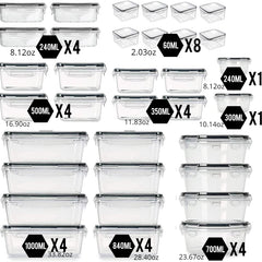 34pcs Food Storage Container With Lid Plastic Leak Proof BPA