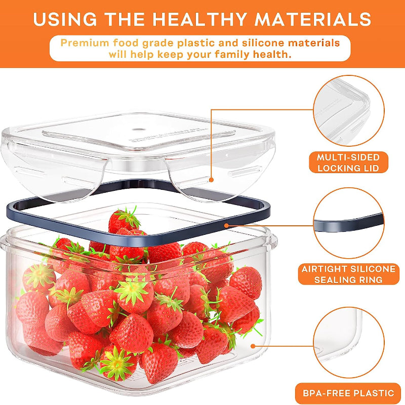 34pcs Food Storage Container With Lid Plastic Leak Proof BPA