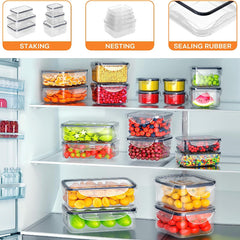 34pcs Food Storage Container With Lid Plastic Leak Proof BPA