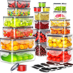 34pcs Food Storage Container With Lid Plastic Leak Proof BPA