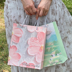 Painting Gift Bag Birthday Gift Tote Bag High End Retail Boutique Supermarkets