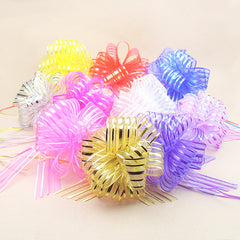 10pcs Colored Gift Bows with Hand-pulled Flowers for Wedding & Holiday