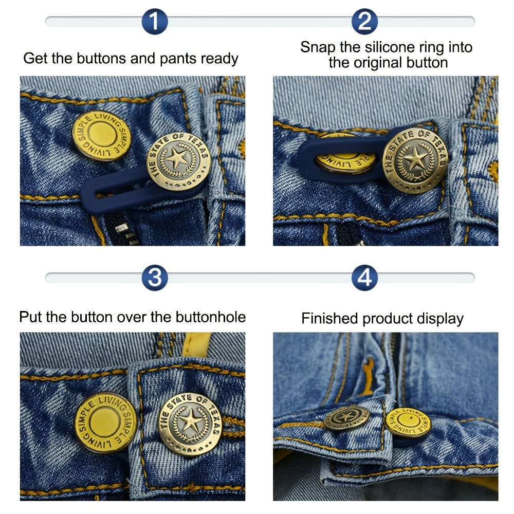 5pcs Button Extender For Pants Adjustable Waist Retractable Waistband