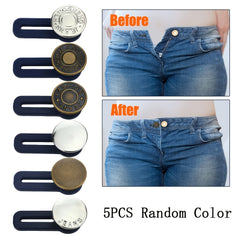 5pcs Button Extender For Pants Adjustable Waist Retractable Waistband