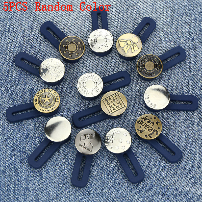 5pcs Button Extender For Pants Adjustable Waist Retractable Waistband