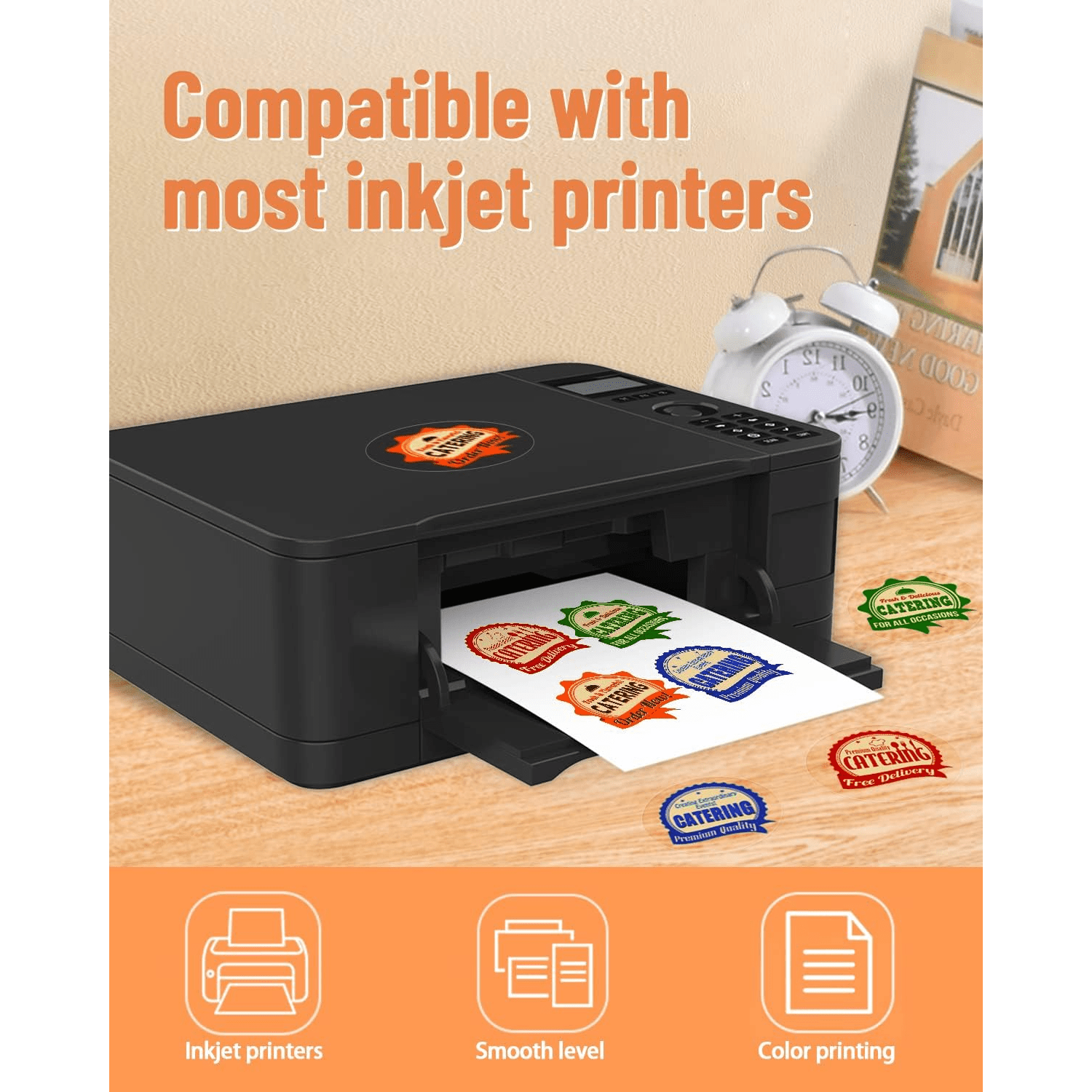 50 Sheets Inkjet Printable Clear Vinyl Sticker Paper 8.5 x 11 Non Waterproof
