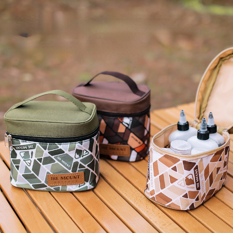 7pc Seasoning Bottle Set w/ Storage Bag Outdoor Camping BBQ Picnic Handbag