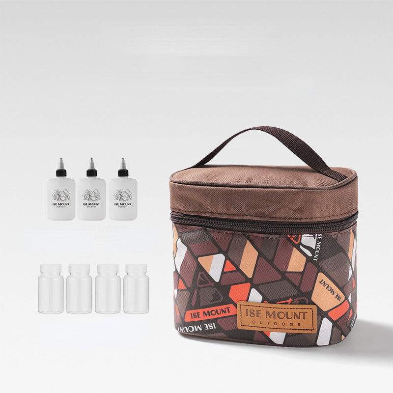 7pc Seasoning Bottle Set w/ Storage Bag Outdoor Camping BBQ Picnic Handbag