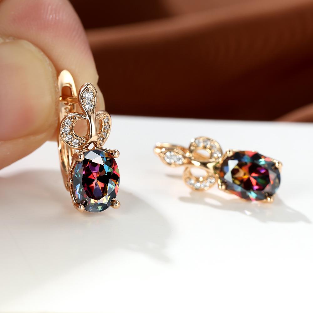 Rainbow Stone Princess Crown Earrings