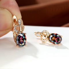Rainbow Stone Princess Crown Earrings