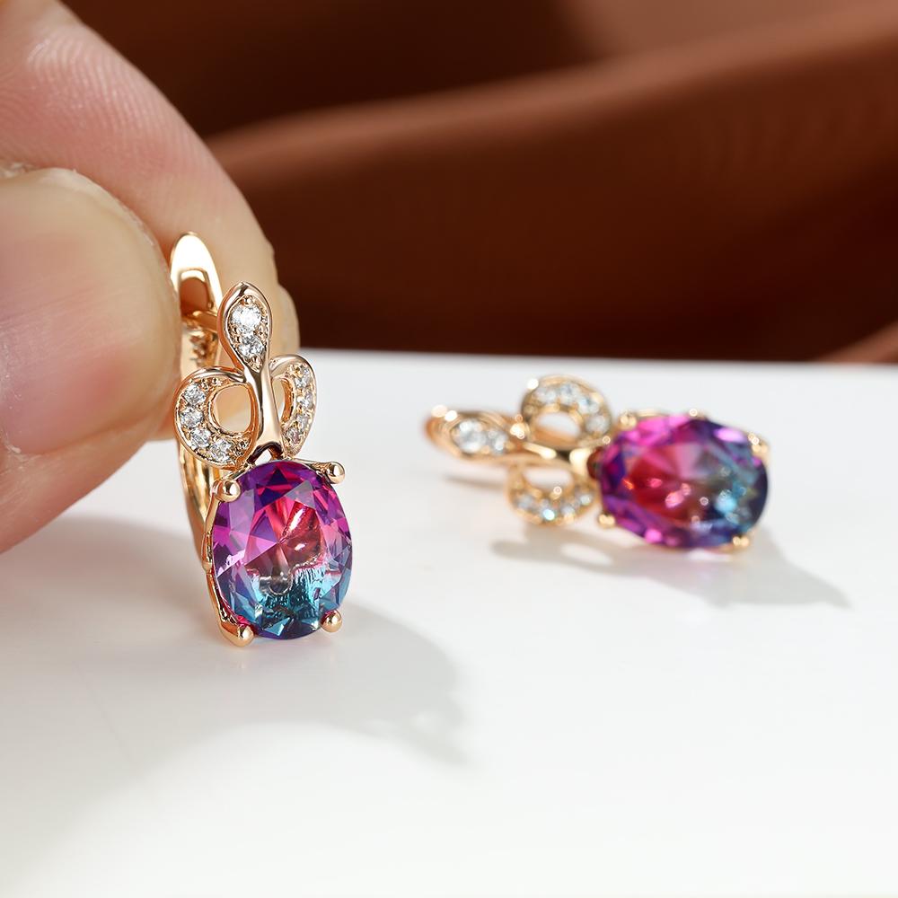 Rainbow Stone Princess Crown Earrings