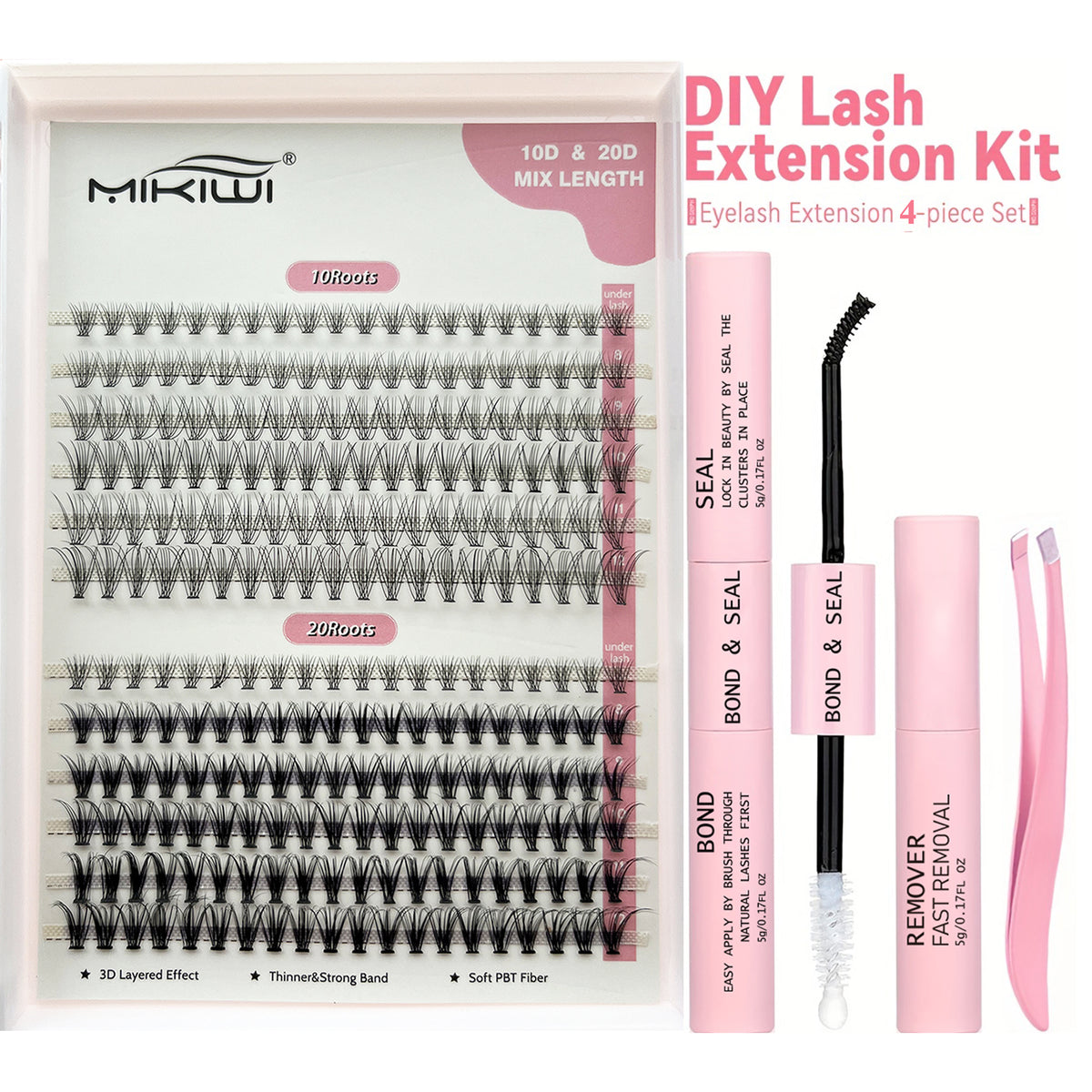 240Pcs Cluster Lashes 10D-40D D Curling Mix 9-16mm Lash Extensions