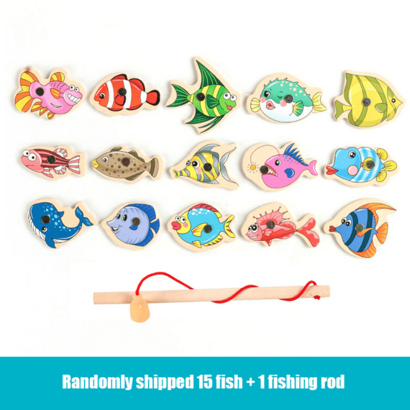 Montessori Magnetic Fishing Toys for Baby Marine Life Cognition Games
