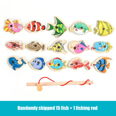 Montessori Magnetic Fishing Toys for Baby Marine Life Cognition Games