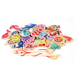 Montessori Magnetic Fishing Toys for Baby Marine Life Cognition Games